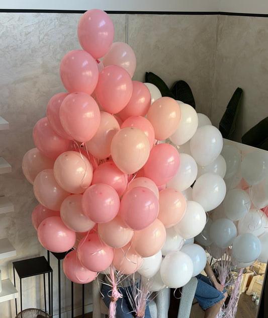 100 Pink & White balloons